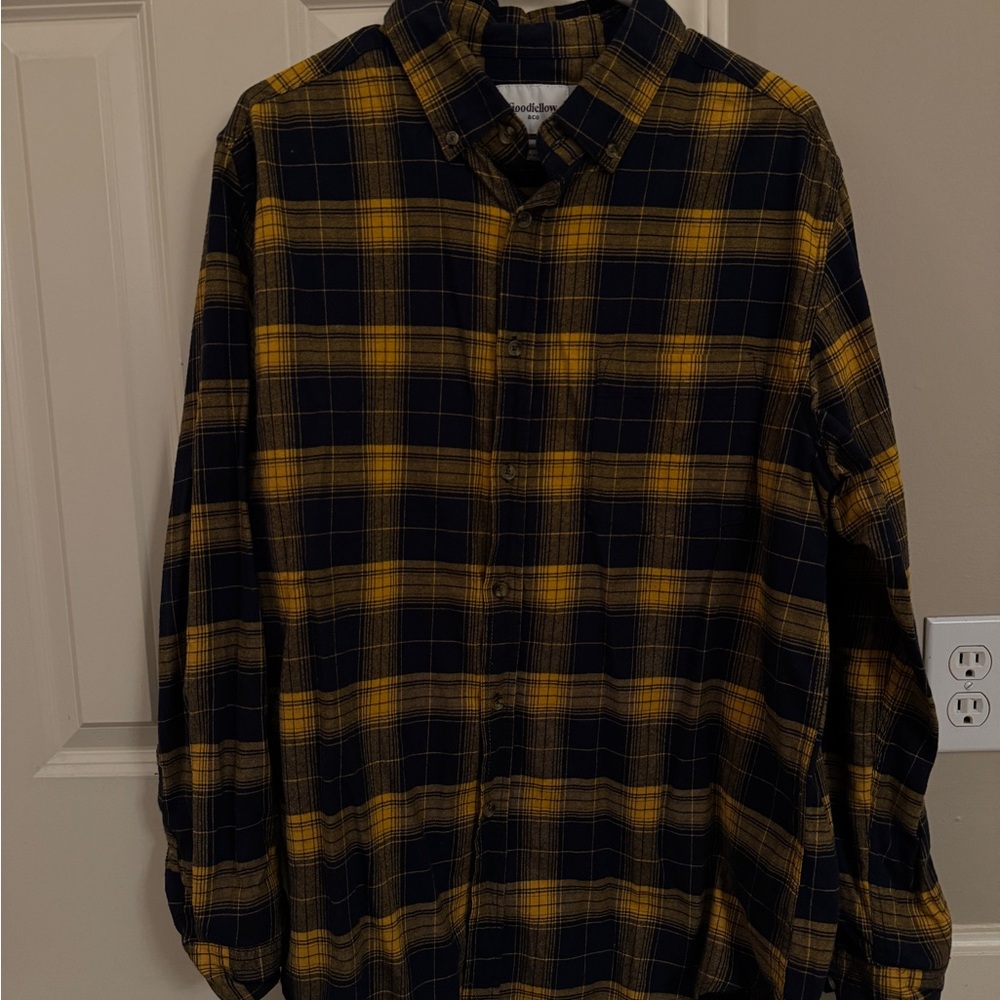 Goodfellow & Co Mustard and Black Checkered Shirt